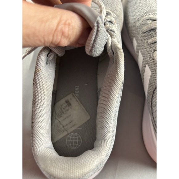 Adidas Cloudfoam Womens Size 6 Gray White Running Shoes Athletic Sneakers - Picture 8 of 9